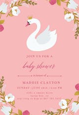 Swan - Baby Shower Invitation